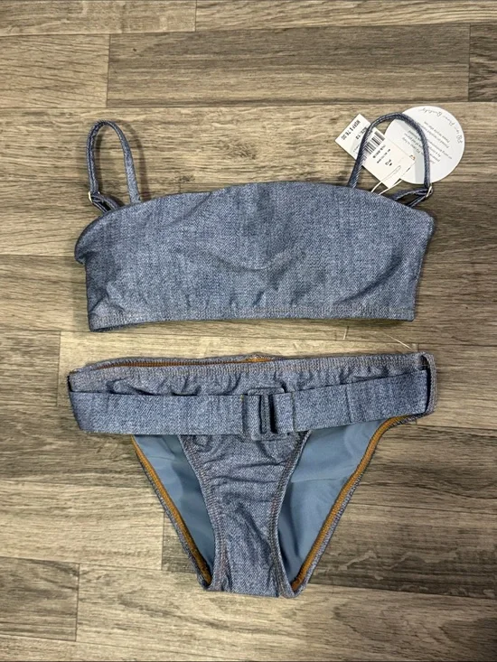 NWT PQ Girls Indie Sky Belted Bikini set girls sz 12