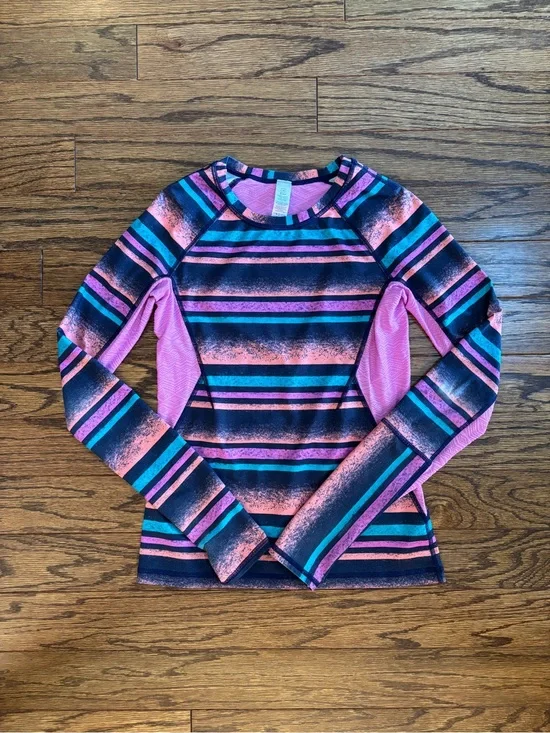 Ivivva Girl’s Long Sleeve Striped Rash Guard