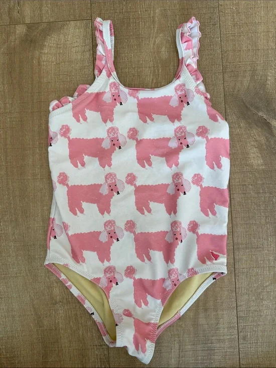 Pink Chicken Poodle One-Piece Swimsuit