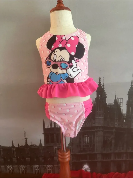 Disney Pink Minnie Mouse Girls Two-Piece Swim Set