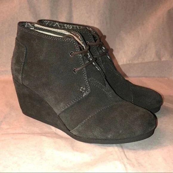 TOMS Leather Suede Booties