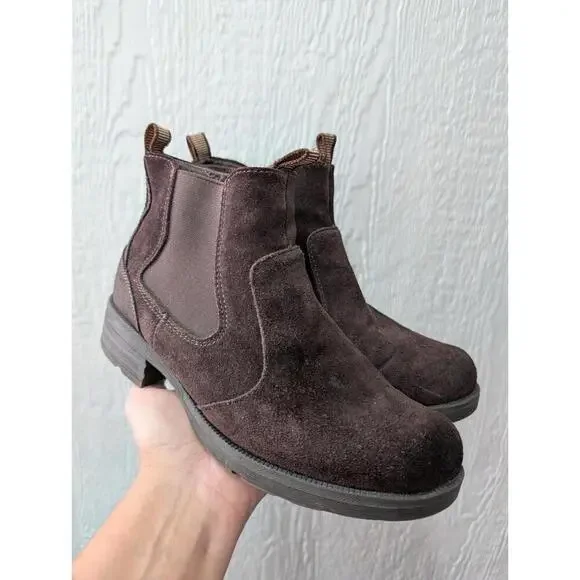 Earth Origins Roxana Brown Walnut Suede Chelsea Boots Booties Women's Size 9