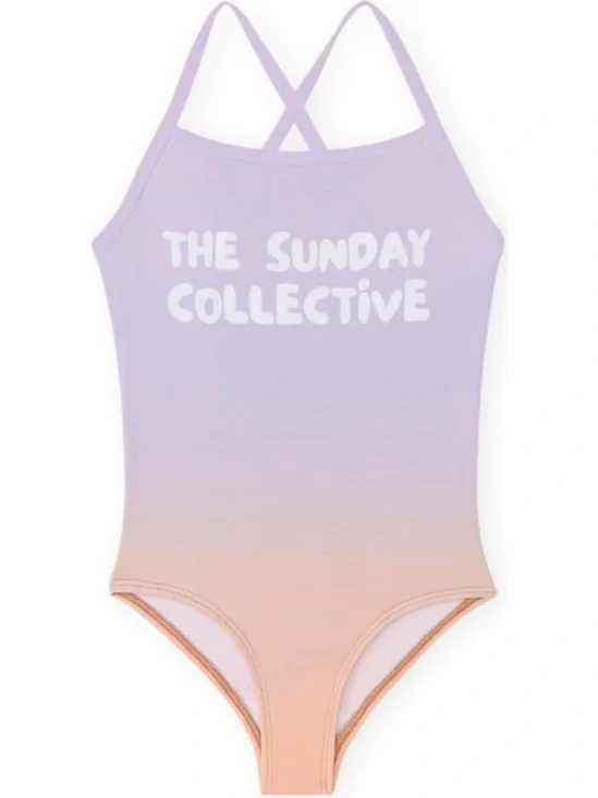 The Sunday Collective Purple Heather Crossback Swimsuit 3Y Sealed NWT