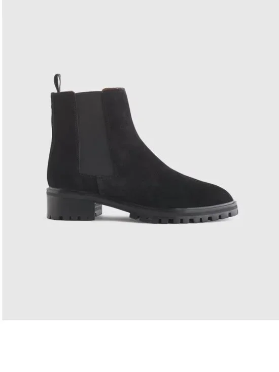 Quince suede chelsea boot in black
