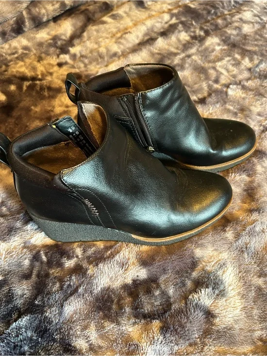 Dr Scholls Black Womens Wedge Ankle Boots