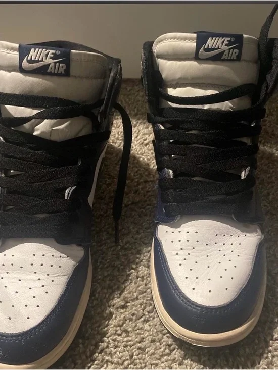 Nike air Jordan 1s Sneakers in White and Navy