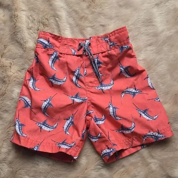 Janie and Jack Coral Swim Shorts, size 12-18 months