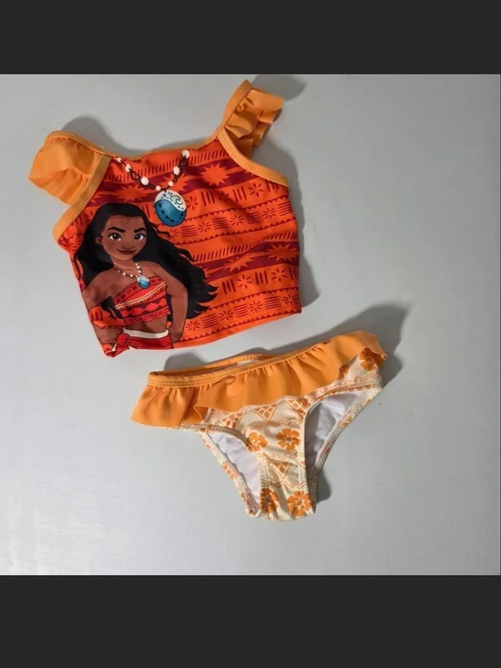 Disney Orange Moana Two-Piece Girls Swim Bikini