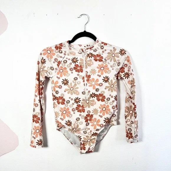 Little Co By‎ Lauren Conrad One Piece Swimsuit Girls Sz 10 Retro Flowers
