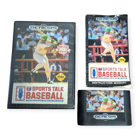 Sega Genesis MLB Sports Talk Baseball‎ Game CIB Case Manual 1992 16-Bit 01211-8