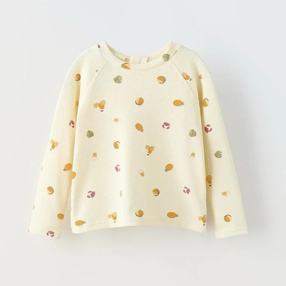 Zara kids, vanilla, printed swim T-shirt, 3-4 years