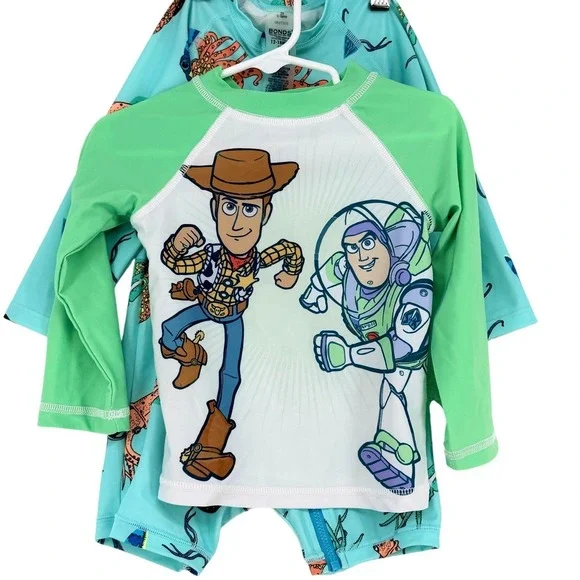 Disney Toy Story Rash Guard & Bonds Sea Creature Swim Romper Set 12-18M 18M