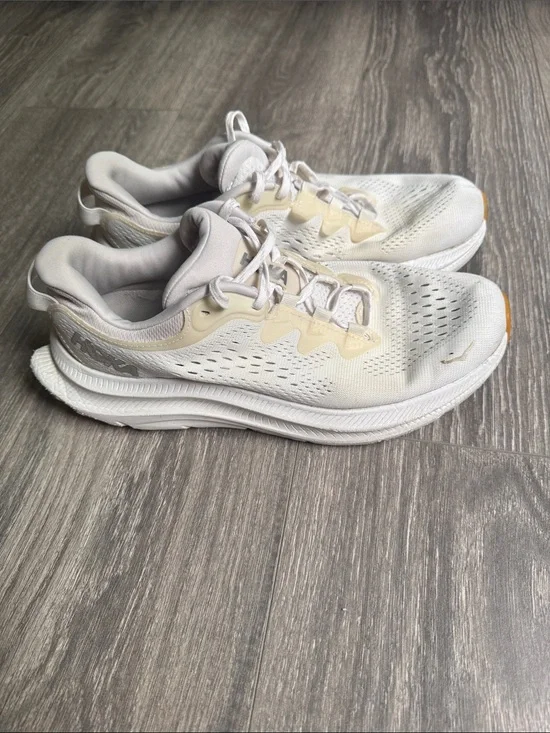 Hoka kawana Women's White and Cream Athletic Running Shoes