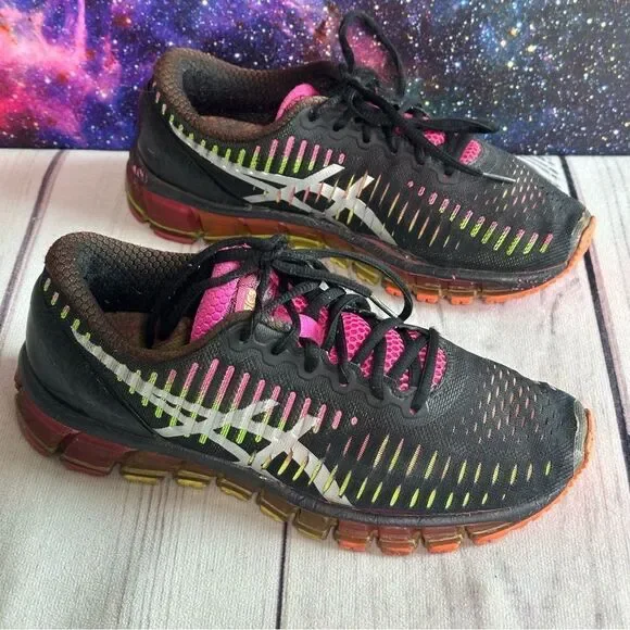 Asics Gel Quantum‎ 360 Athletic Running Shoes Women Sz 8 T5J6N Purple Pink Neon