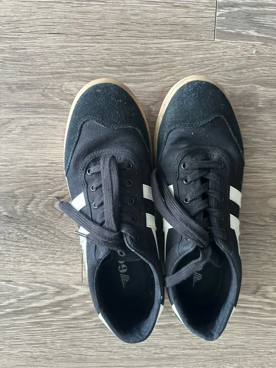Gola Women's Black Sneakers with White Stripes