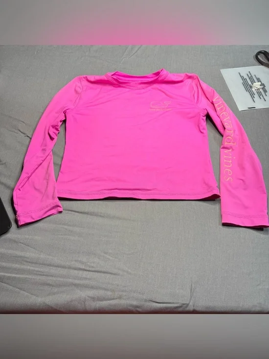 Vineyard Vines Hot Pink Long Sleeve Rash Top