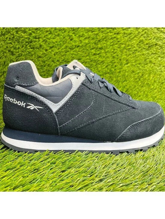 Reebok Leelap Retro Womens Size 7.5 Navy Blue Steel Toe Work Jogger Shoes