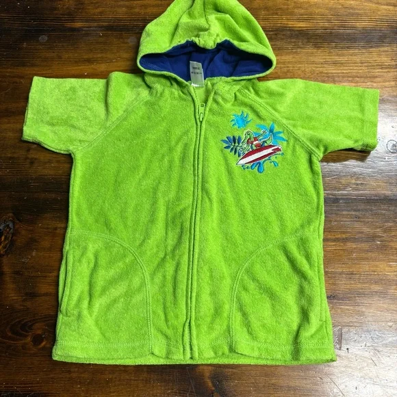 Little Tike Green‎ Alligator Hooded Swim Coverup Size 3