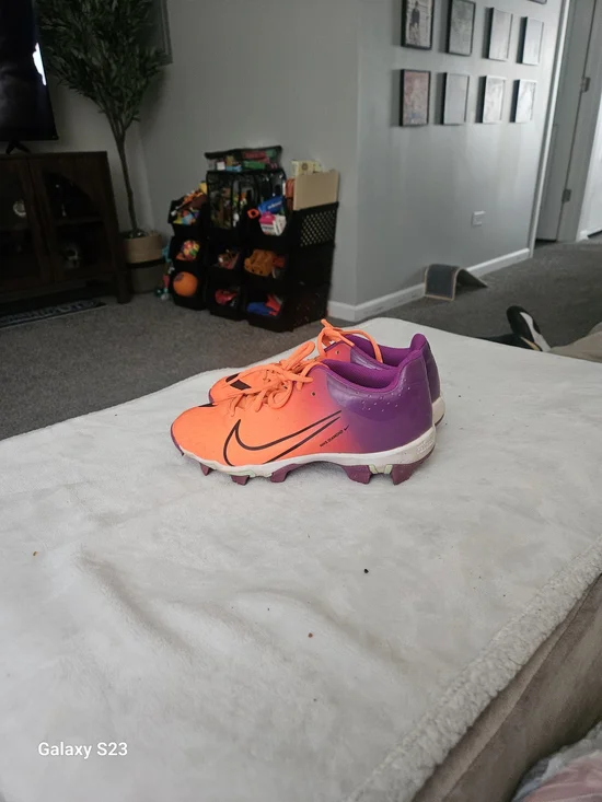 Nike Diamond Fastflex Baseball  Cleats Orange Purple Youth 4Y Women's 5.5