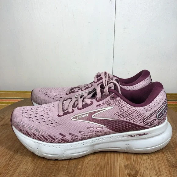 brooks glycerin 20 womens size 9 shoes purple athletic running sneakers