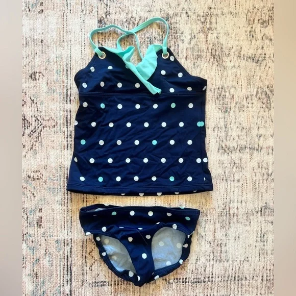 Lands' End Blue and Green Bikini Swim Set