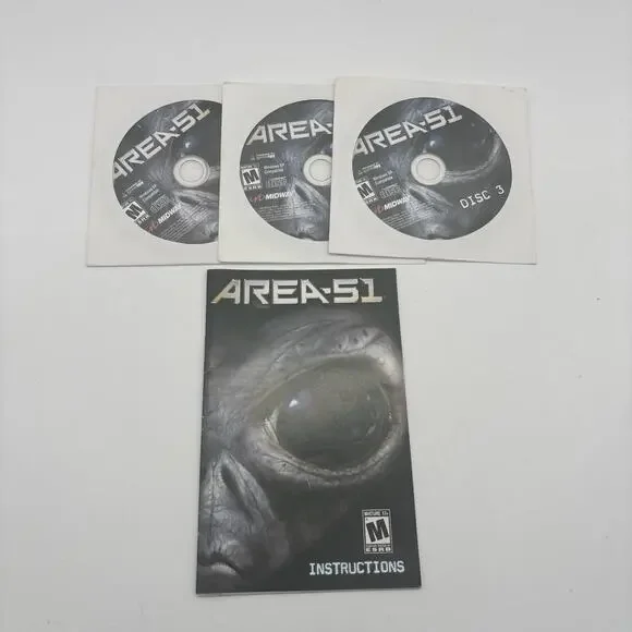Area 51 PC Games 2005 Complete 3 Disc Set W/ Manual - No Box