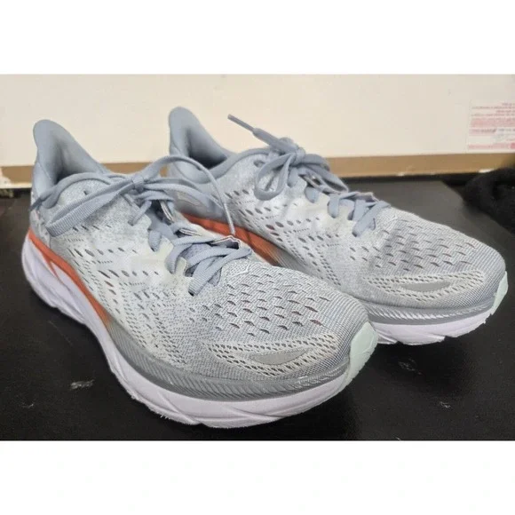 Hoka One One Clifton 8 Womens 9 B Shoes Blue 1119394 BFPA Running Sneaker