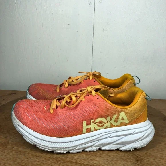 Hoka rincon 3 Womens size 7.5 shoes orange athletic running sneakers