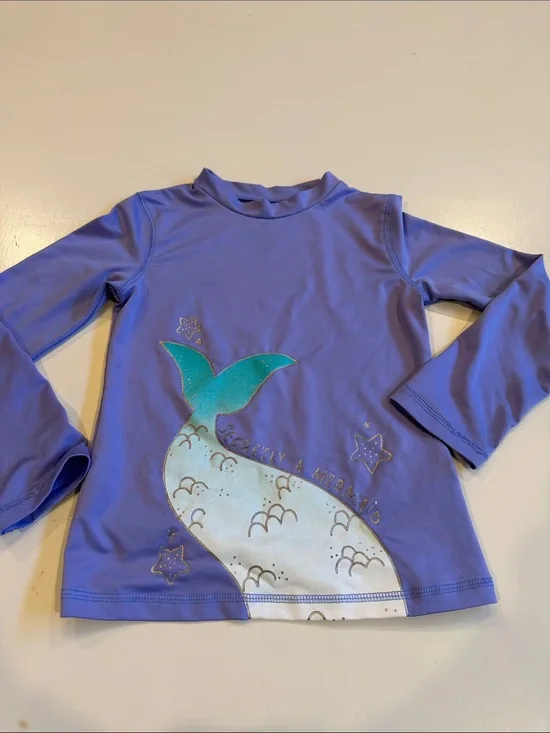 Cat & Jack Purple Mermaid Rash Guard Top