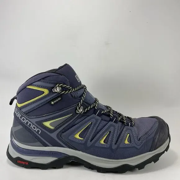 Salomon X Ultra 3 Mid GTX Womens Size 9 Blue Waterproof Hiking Boots Gore-Tex