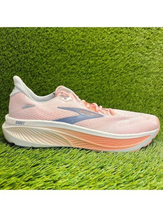 Brooks Ghost 18 Womens Size 11.5 Pink Orange Athletic Running Shoes Sneakers