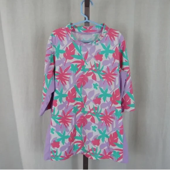Coolibar Kid's Sandshark Long Sleeve Surf Shirt UPF 50+ Youth XL Pink Purple