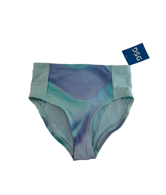 DSG Girls High Waisted Bikini Bottom Deep Sea Daydream Blue Swimsuit Size Medium