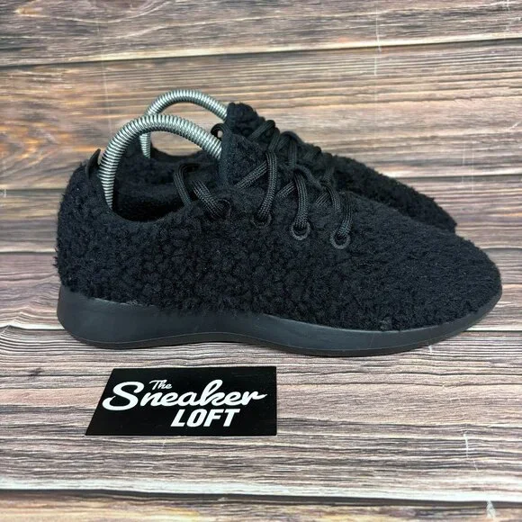 Allbirds Women's Wool Runn‎ Fluffs Black Athletic Running Shoes Size 8