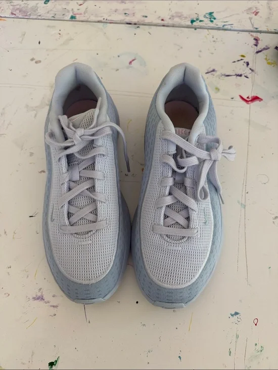 Nike Kids Light Blue and White Mesh Sneakers