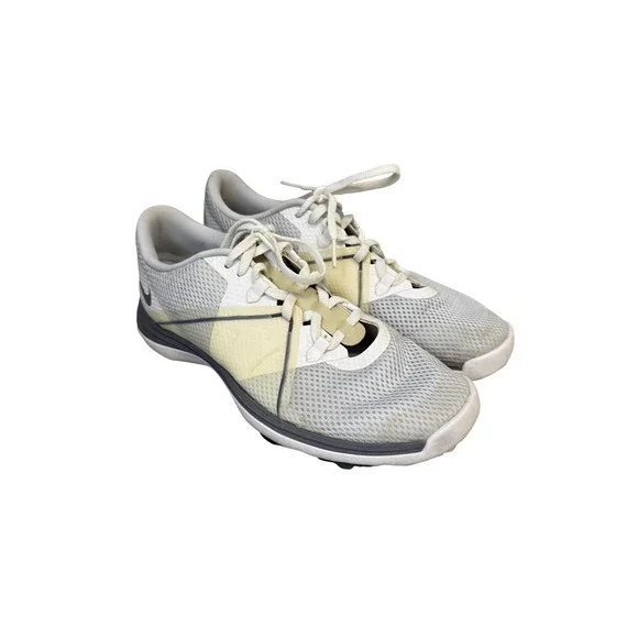 Nike Training Shoes Womens Size 8.5 White Gray‎ Lunarlon Sneakers 628539-002