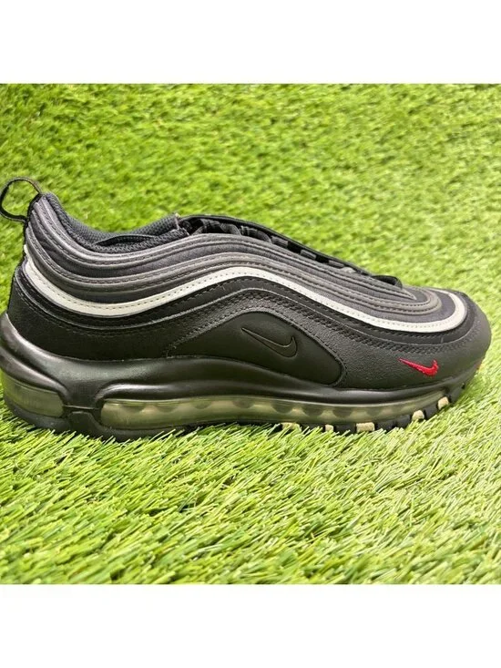 Nike Air Max 97 Boys Size 7Y Black Red Athletic Running Walking Shoes Sneakers