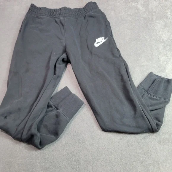 Nike Jogger Sweatpants Kids Size‎ L Black Fleece Futura Logo Athletic Sporty SEO