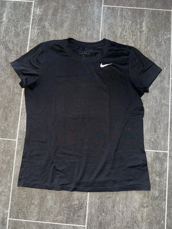 Nike Black Short Sleeve Crew Tee with White Swoosh