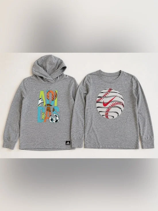 Adidas & Nike Youth Size 5 Long Sleeve  Shirt Bundle