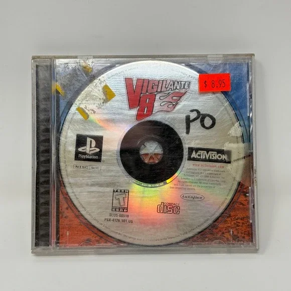 Vigilante 8 Sony PlayStation 1 PS1‎ 1998 Activision SLUS-00510 Black Disc Retro