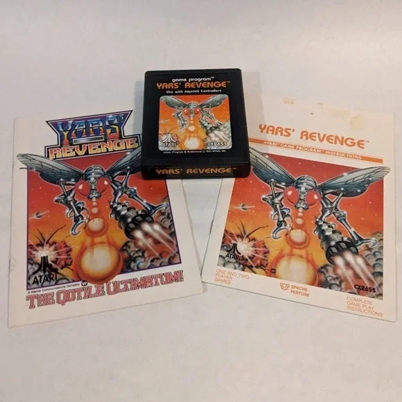 Vintage Atari 2600 Yars' Revenge With Rare‎ Comic Book & Manual Untested