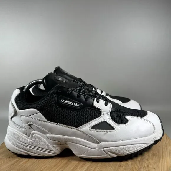 Adidas Falcon Trail Womens 9.5 Black White Oreo Shoes‎ Sneakers Athletic
