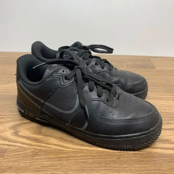 Nike Air Force 1 React GS Black‎ Youth 5.5Y D/MS/X Air Kids Lace Up