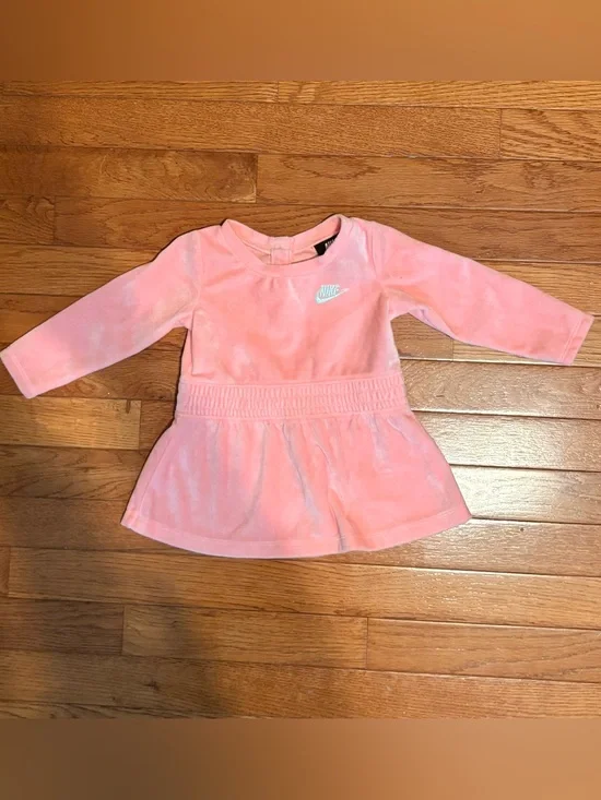 Nike Pink Velour Long-Sleeve Dress with Bloomers