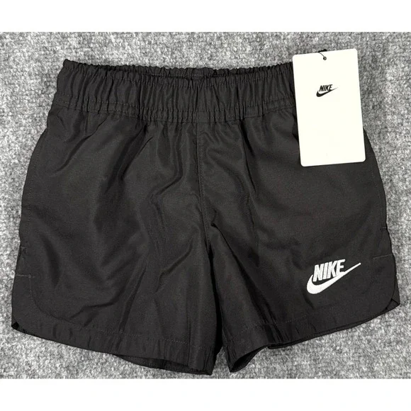 Nike Toddler Boys Size 2T 1-2 Yrs Black Woven Athletic Shorts NWT
