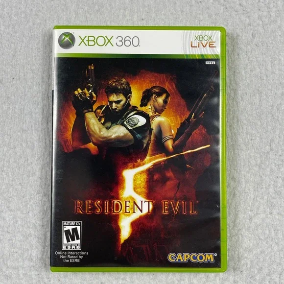 Capcom Resident Evil 5 Xbox 360 OS Green Survival Horror‎ Action CIB Game