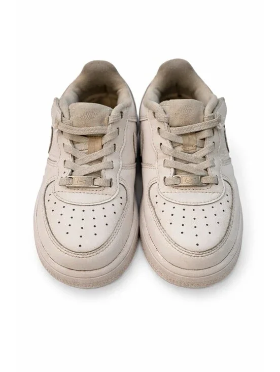 Nike Air Force One Kids Size 10 White Sneakers Shoes See Desc