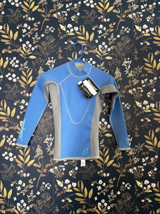 NeoSport Blue & Gray Neoprene Wetsuit Top Children’s Size 4