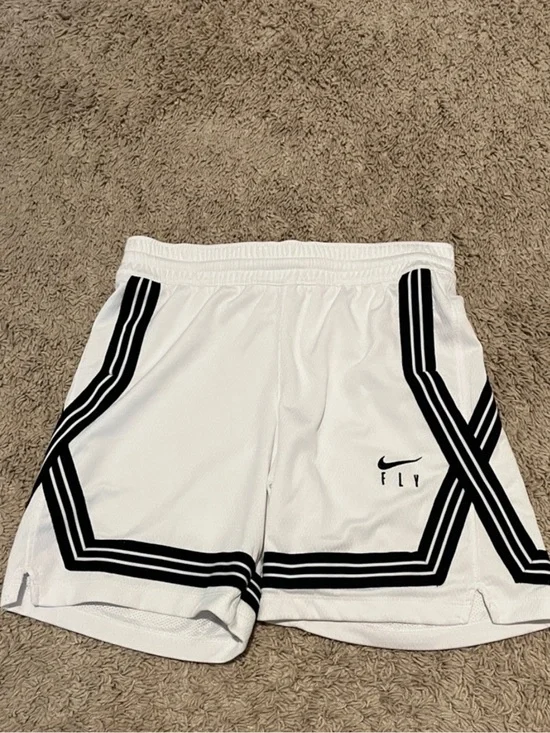 Nike Men’s White Athletic Shorts with Black Trim